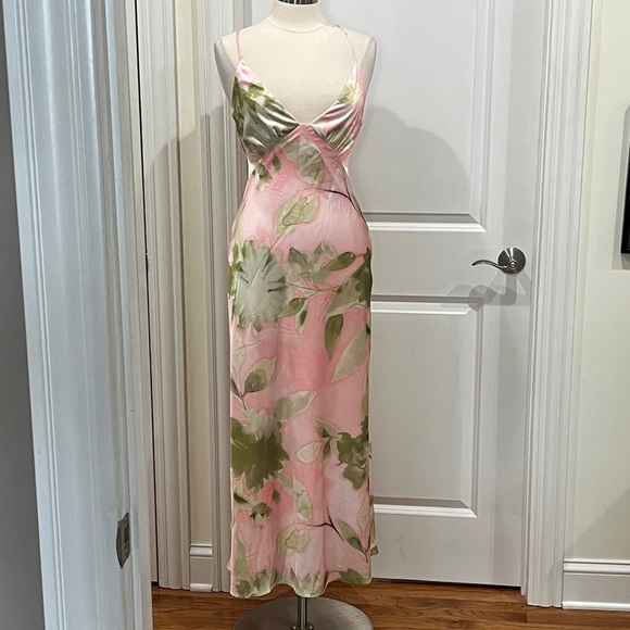 Abercombie & Fitch Julia Slip Tie-Back Maxi Dress in Light Pink NEW w/out tags - Picture 3 of 12
